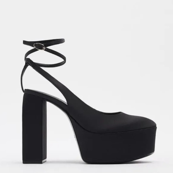 Shoes - ZARA PLATFORM HEELED SLINGBACK SHOES